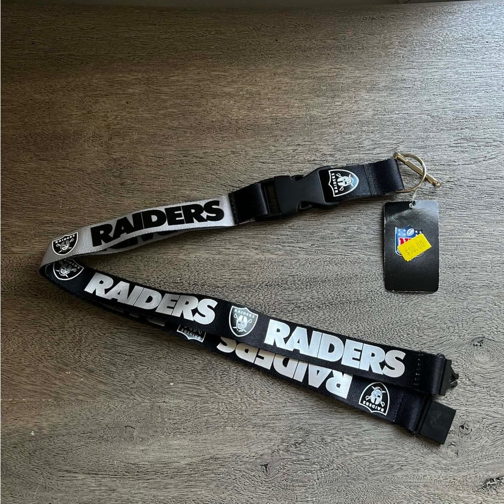 NFL Las Vegas Raiders Black and White Lanyard